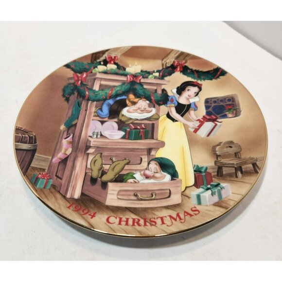 Grolier Disney Snow White And The Seven Dwarfs 1994 Christmas Dreams  LTD Plate - Picture 4 of 6